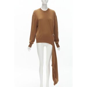 Monse wool safety pin draped hem sweater